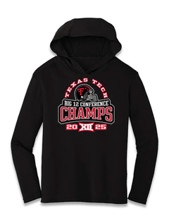 Texas Tech Big 12 CHAMPS - YOUTH Athletic Hood - Fan Fare - BLACK