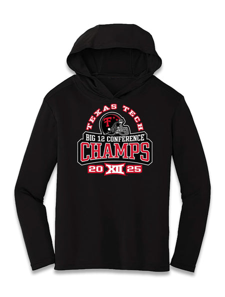 Texas Tech Big 12 CHAMPS - YOUTH Athletic Hood - Fan Fare - BLACK