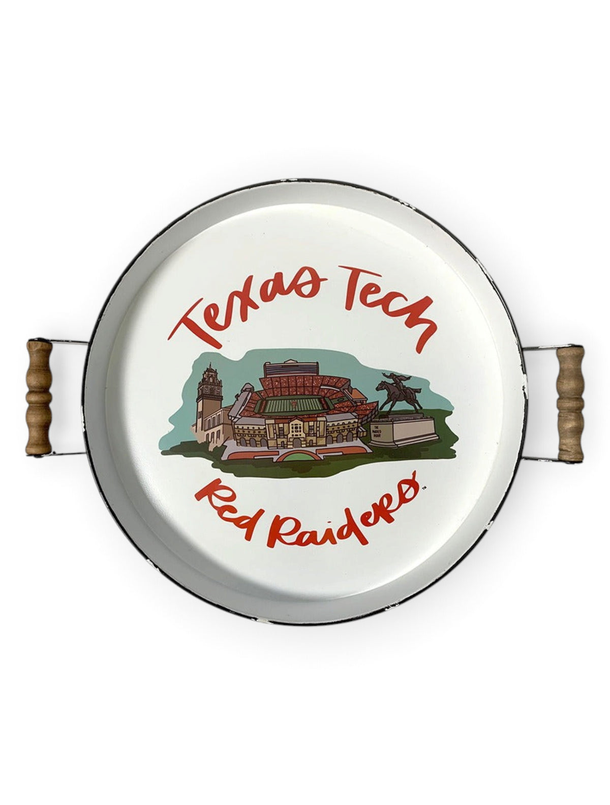 Glory Haus Texas Tech Red Raiders Double T "Stadium Landmark" Enamel Tray – Detail