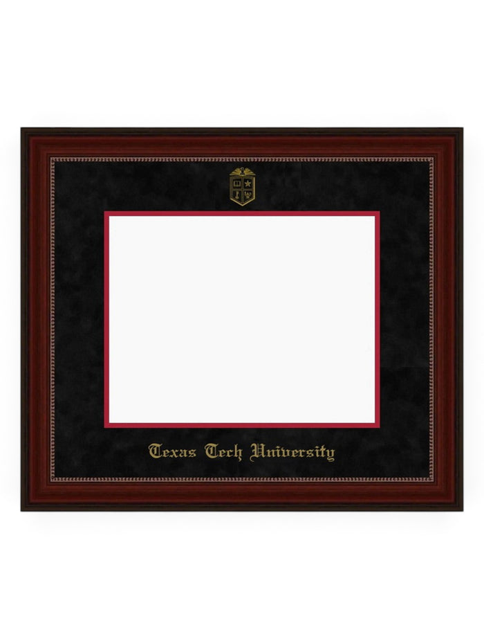 Gold Embossed Cherry Bead Black Suede Diploma Frame T4 – Front view