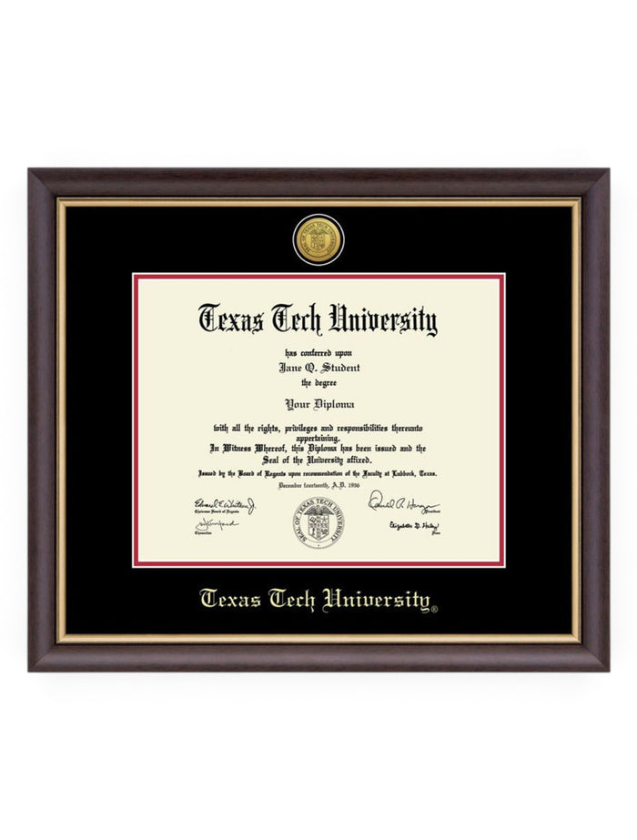 Gold Engraved Medallion Hampshire Diploma Frame C3 – Front view