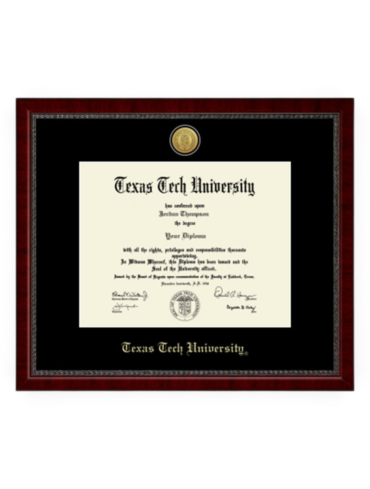 Gold Engraved Signature Diploma Frame C9 – Front view