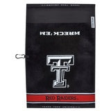 Team Effort Texas Tech Double T & Red Raiders on Black Golf Towel