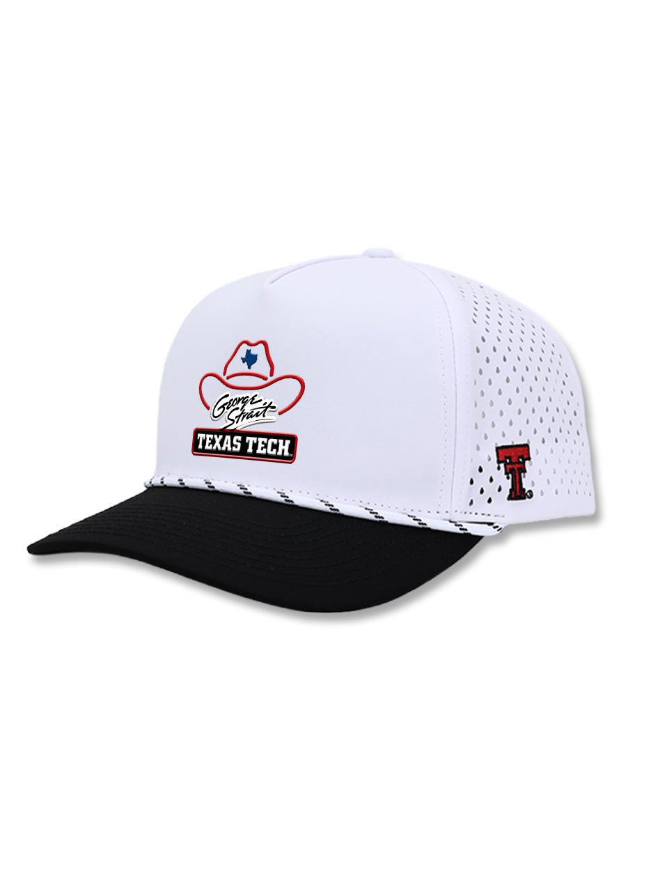 George Strait x Texas Tech Official Concert White Snapback Cap 