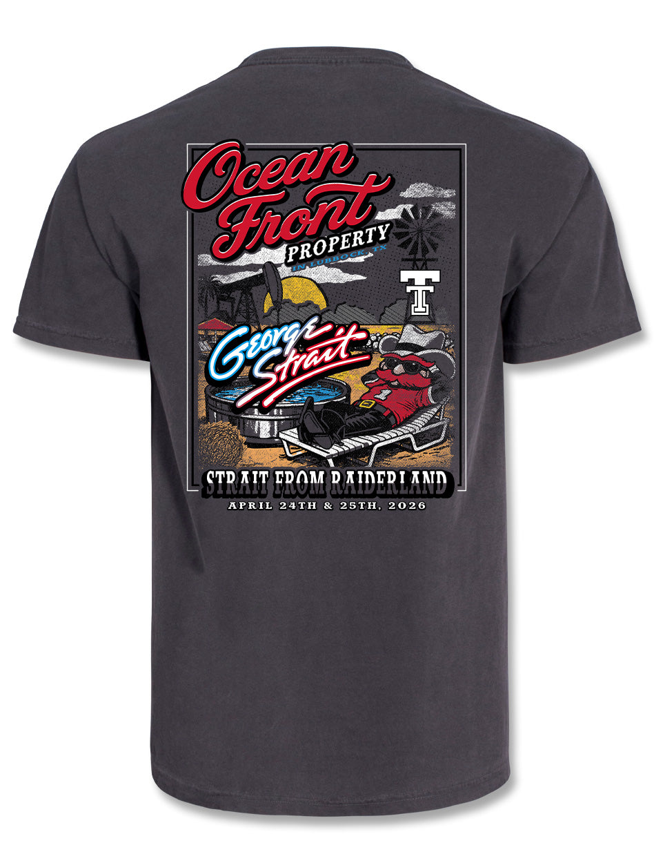George Strait x Texas Tech "Ocean Front" Official Concert Charcoal T-Shirt