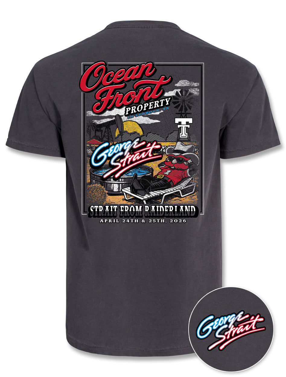 George Strait x Texas Tech "Ocean Front" Official Concert Charcoal T-Shirt