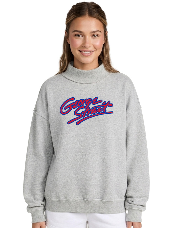 Official George Strait x Dark Horse Mock Neck Grey Sweatshirt