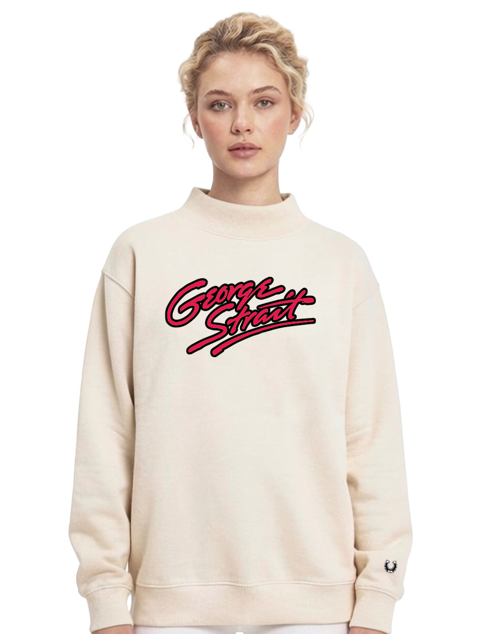 Official George Strait x Dark Horse Mock Neck Ivory Sweatshirt