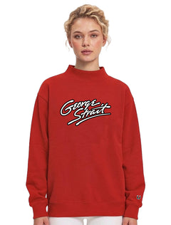 Official George Strait x Dark Horse Mock Neck Red Sweatshirt