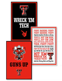 Texas Tech 3 Pack 23"x34.5" Adhesive Canvas Art