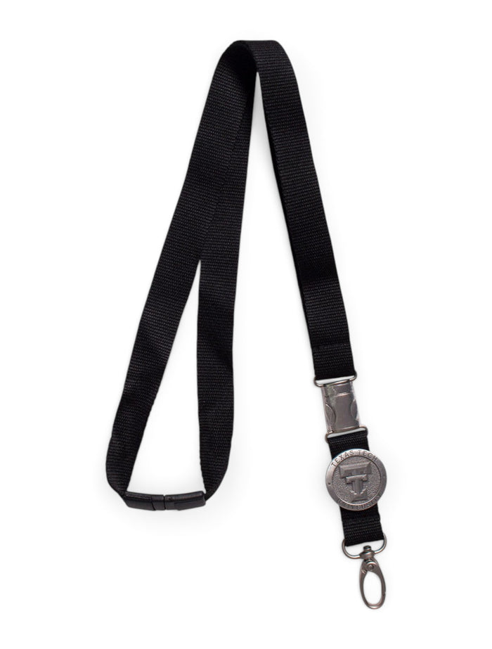 Heritage Pewter Texas Tech Black Lanyard – Front view
