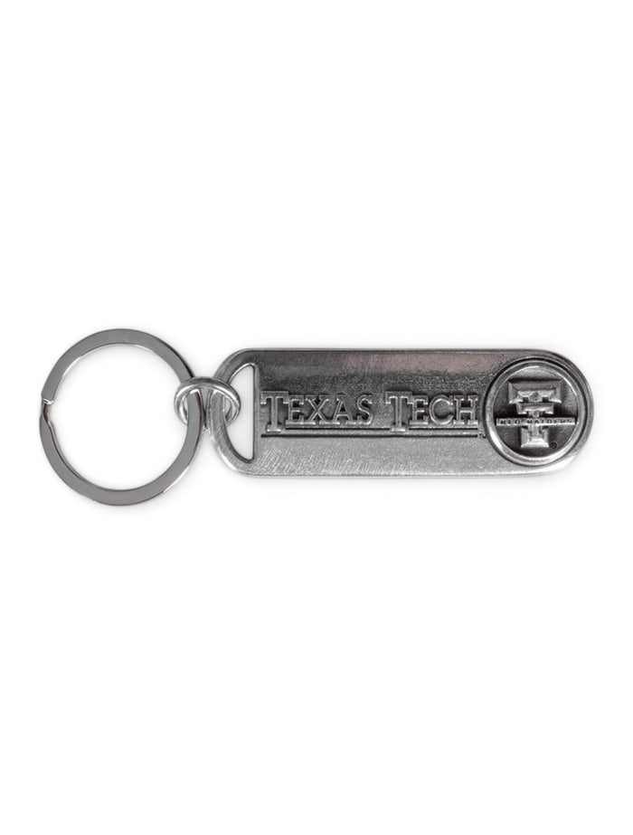 Heritage Pewter Texas Tech Double T Scoop Keychain – Front view
