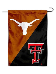 House Divided Texas Tech/ UT Garden Flag – Front view