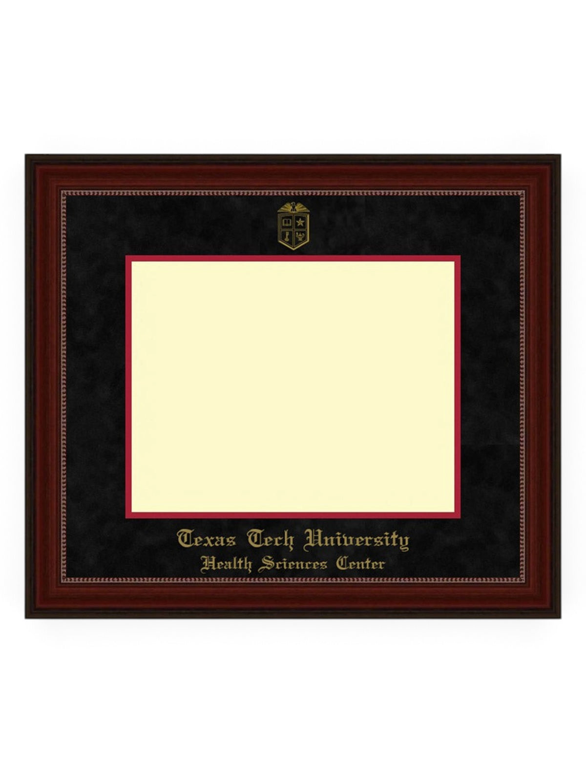 HSC Gold Embossed Cherry Bead Black Suede Diploma Frame T10 – Front view