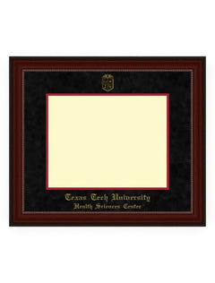 HSC Gold Embossed Cherry Bead Black Suede Diploma Frame T10 – Front view