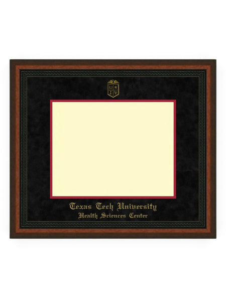 HSC Gold Embossed Mahogany Rope Black Suede Diploma Frame T7 – Front view