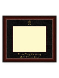 HSC PhD Gold Embossed Cherry Bead Black Suede Diploma Frame T14 – Front view