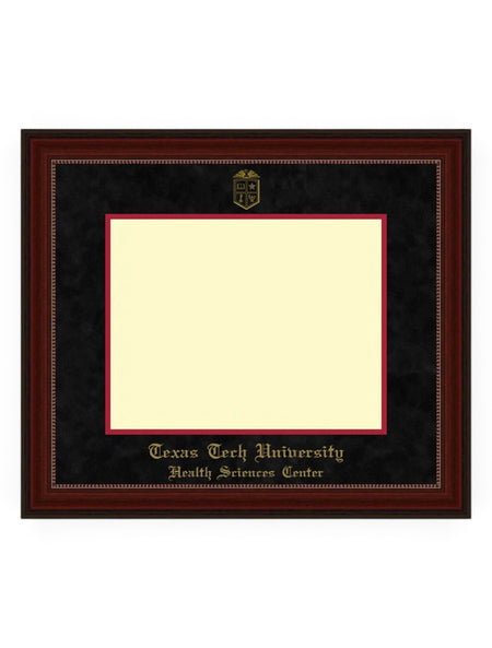 HSC PhD Gold Embossed Cherry Bead Black Suede Diploma Frame T14 – Front view