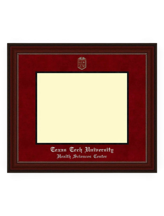 HSC Silver Embossed Cherry Bead Red Suede Diploma Frame T9 – Front view