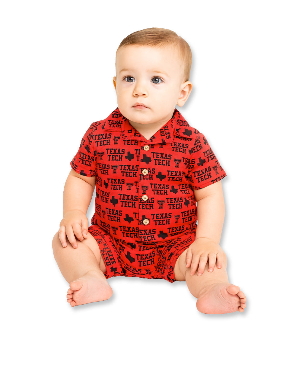 Texas Tech Stewart Simmons Infant Patterned Onesie