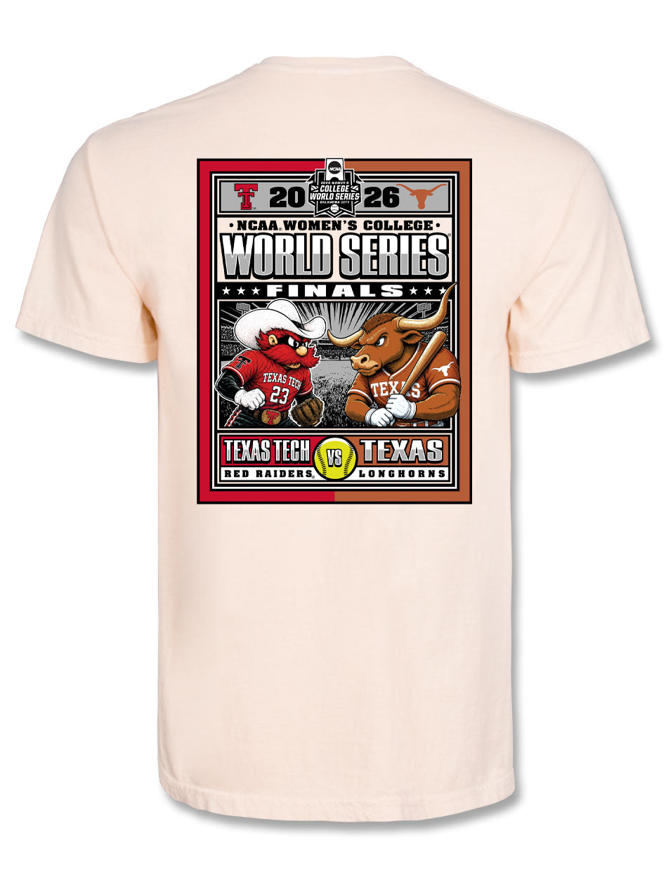 Texas Tech WCWS 2026 "Mascot Match-Up" Ivory T-Shirt