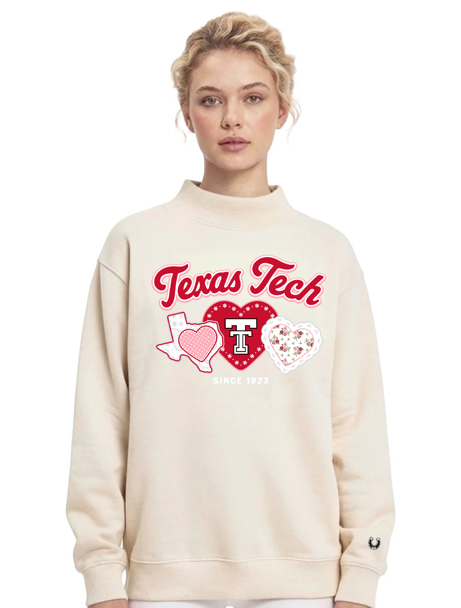 Texas Tech Dark Horse "Heart of Texas" Mock Neck Sweatshirt