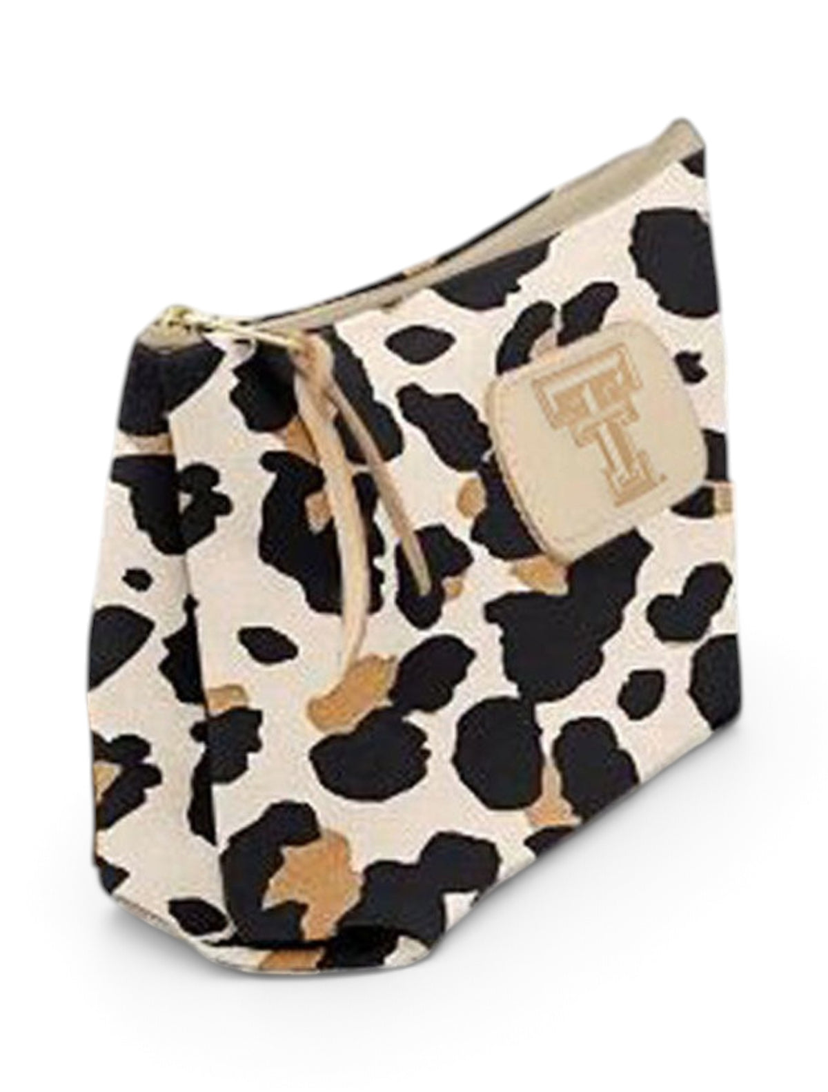 Jon Hart Texas Tech Leopard Grande Cosmetic Bag – Front view