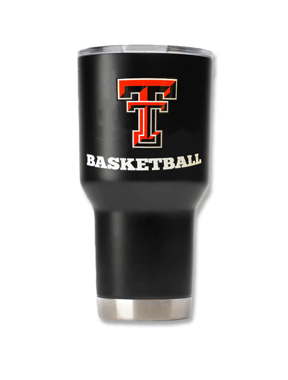 Texas Tech Double T Basketball Double Walled 30oz Travel Tumble