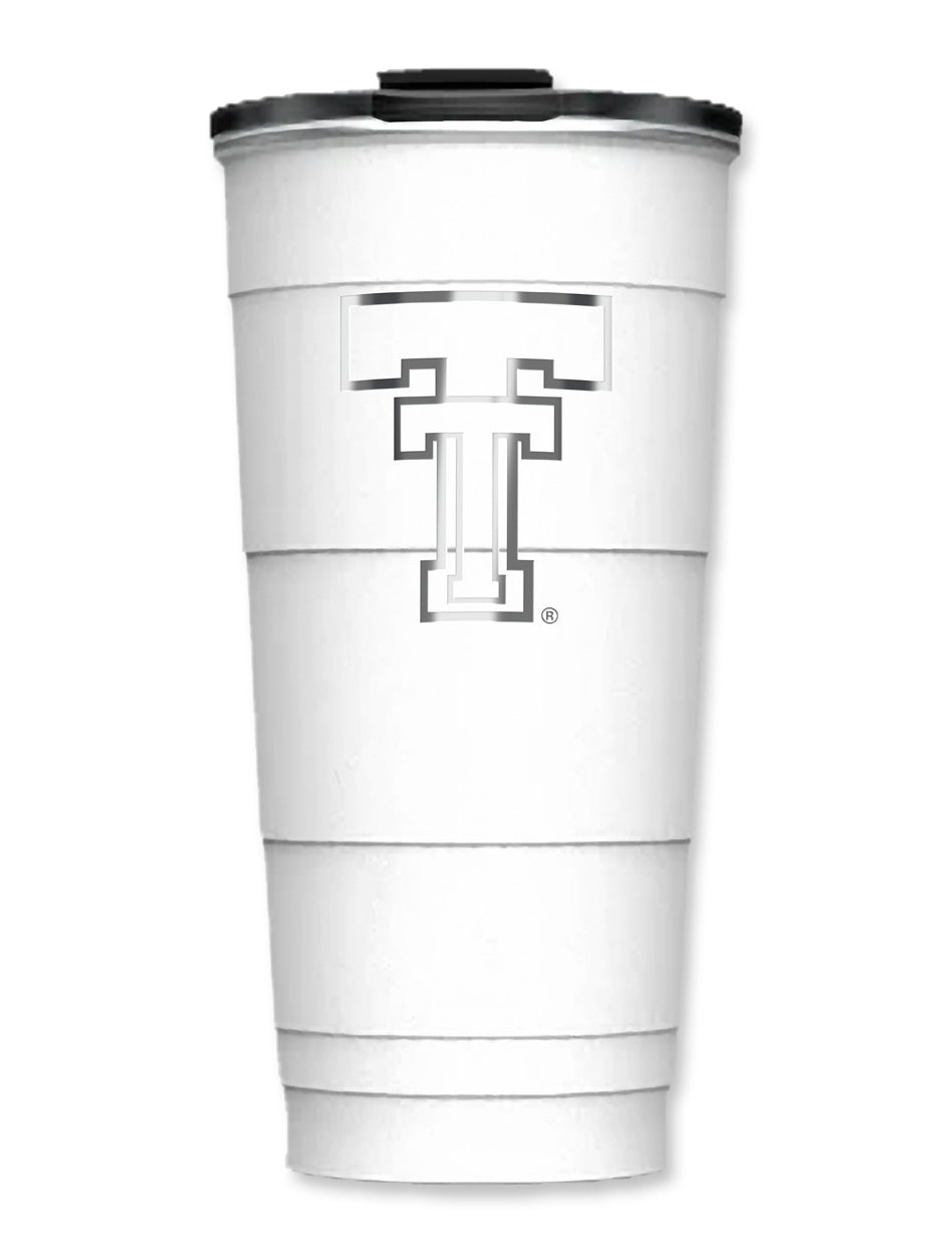 Texas Tech Pirani "Throwback" White 26oz Party Cup Tumbler