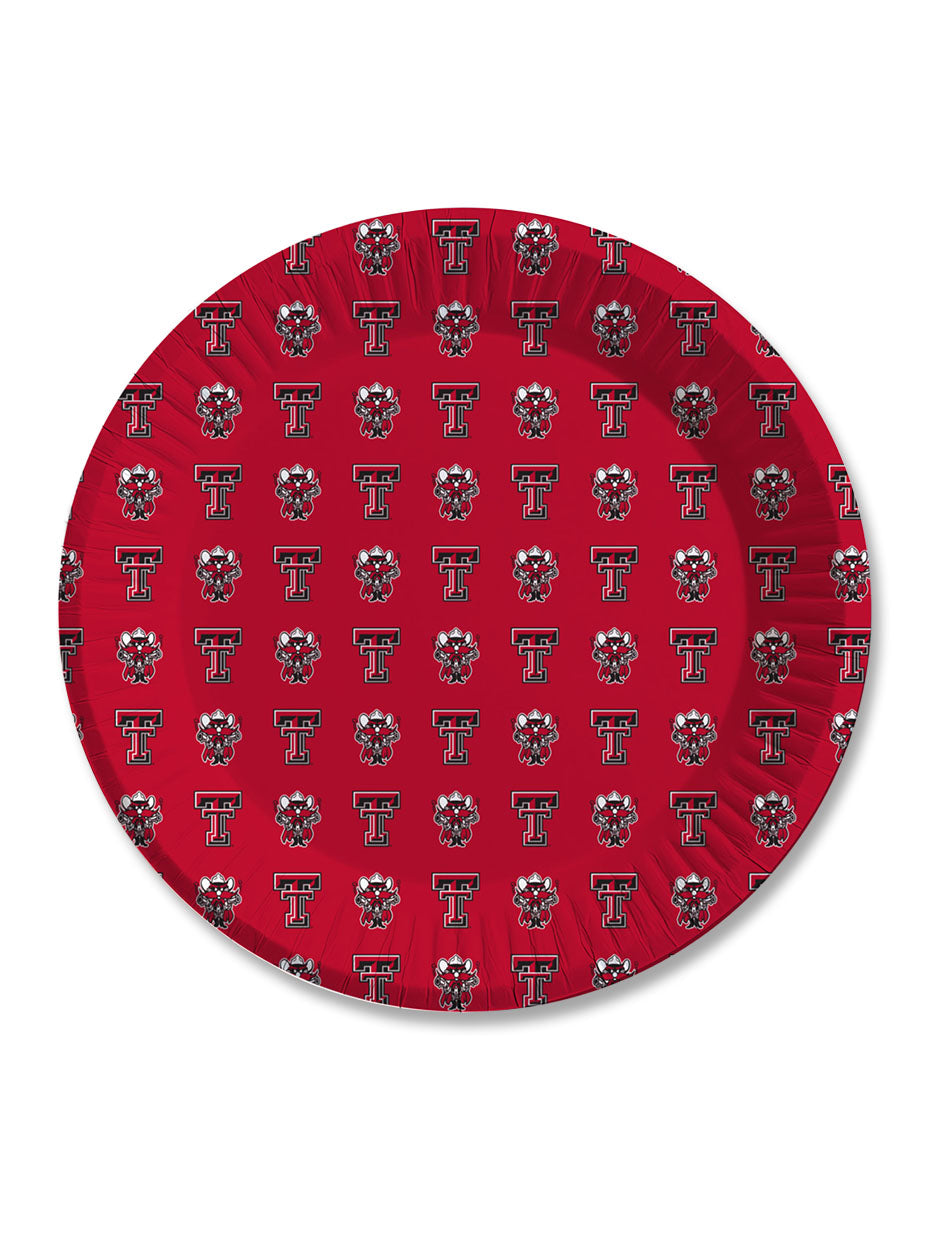 Texas Tech Raider Red Custom 25 pk 9" Paper Plates