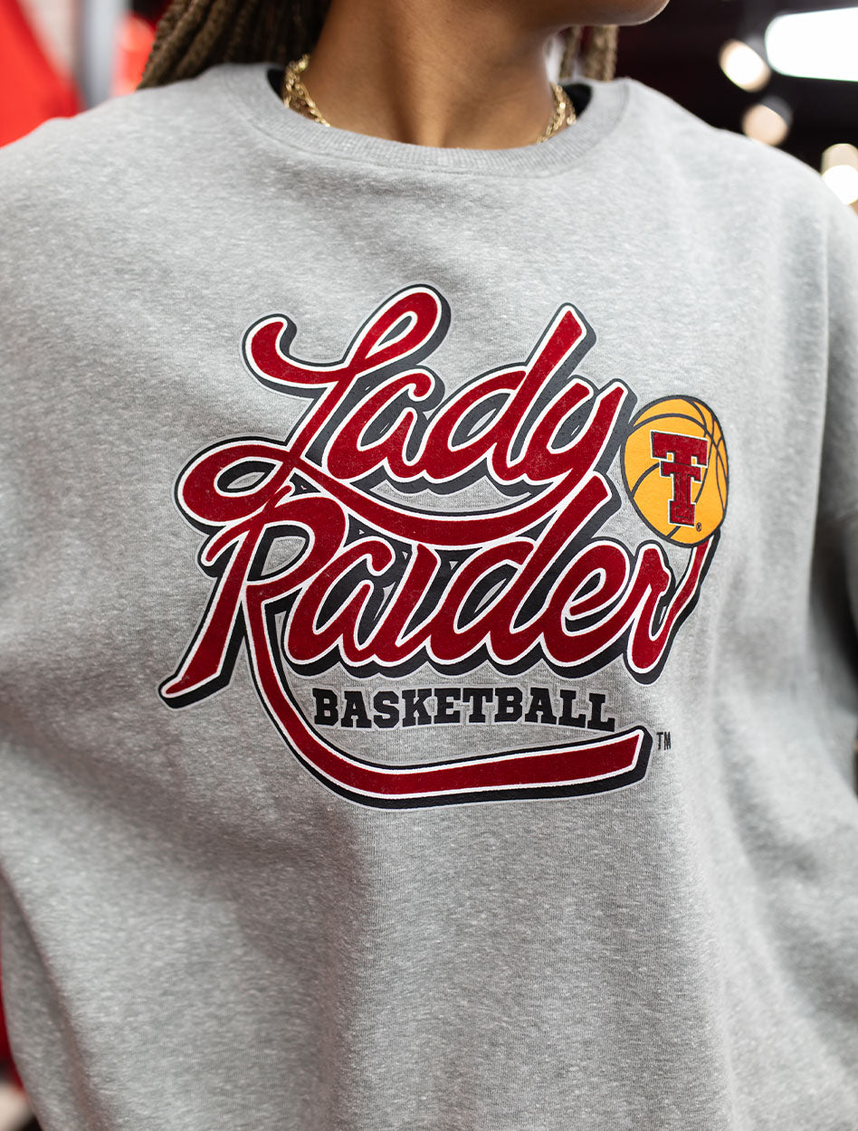 Texas Tech Dark Horse "Lady Raider Velvet" Grey Crew Sweatshirt