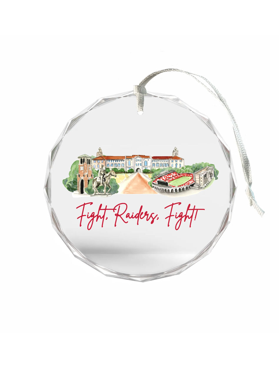Texas Tech "Landmark" Beveled Glass Ornament