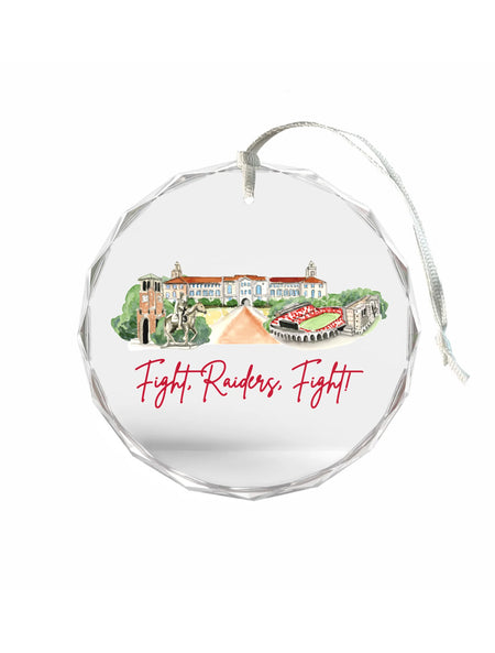Texas Tech "Landmark" Beveled Glass Ornament