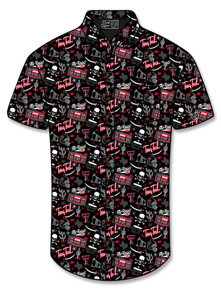 Texas Tech Dark Horse "Leach Era" Black Button Down Camp Shirt