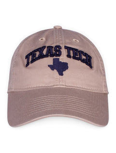 Legacy Texas Tech Arch Over Texas Silhouette Adjustable Cap – Khaki back view