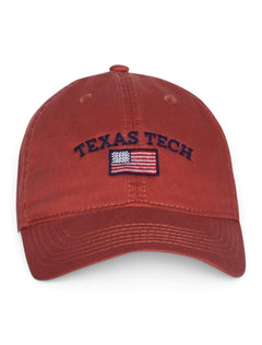 Legacy Texas Tech Red Raiders Arch over American Flag Adjustable Cap – Cumin back view