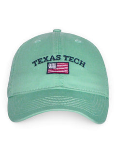 Legacy Texas Tech Red Raiders Arch over American Flag Adjustable Cap – Mint back view