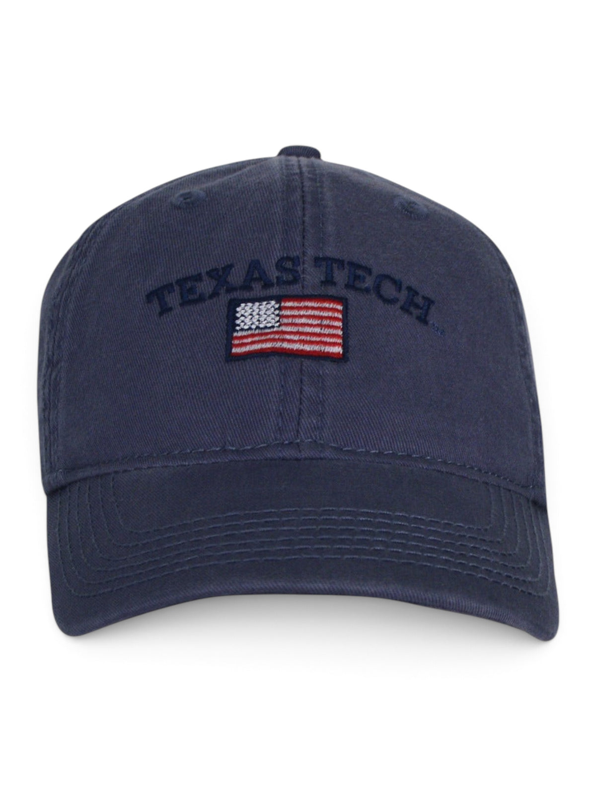 Legacy Texas Tech Red Raiders Arch over American Flag Adjustable Cap – Slate blue back view