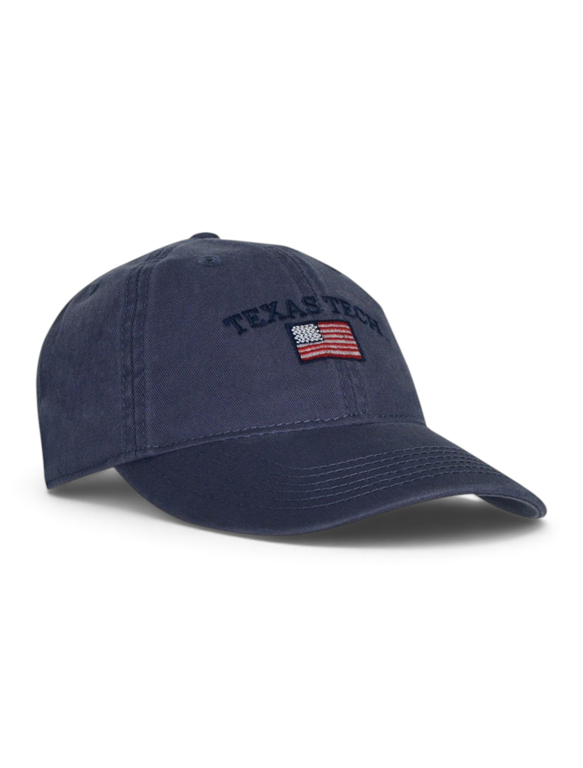 Legacy Texas Tech Red Raiders Arch over American Flag Adjustable Cap – Slate blue side view