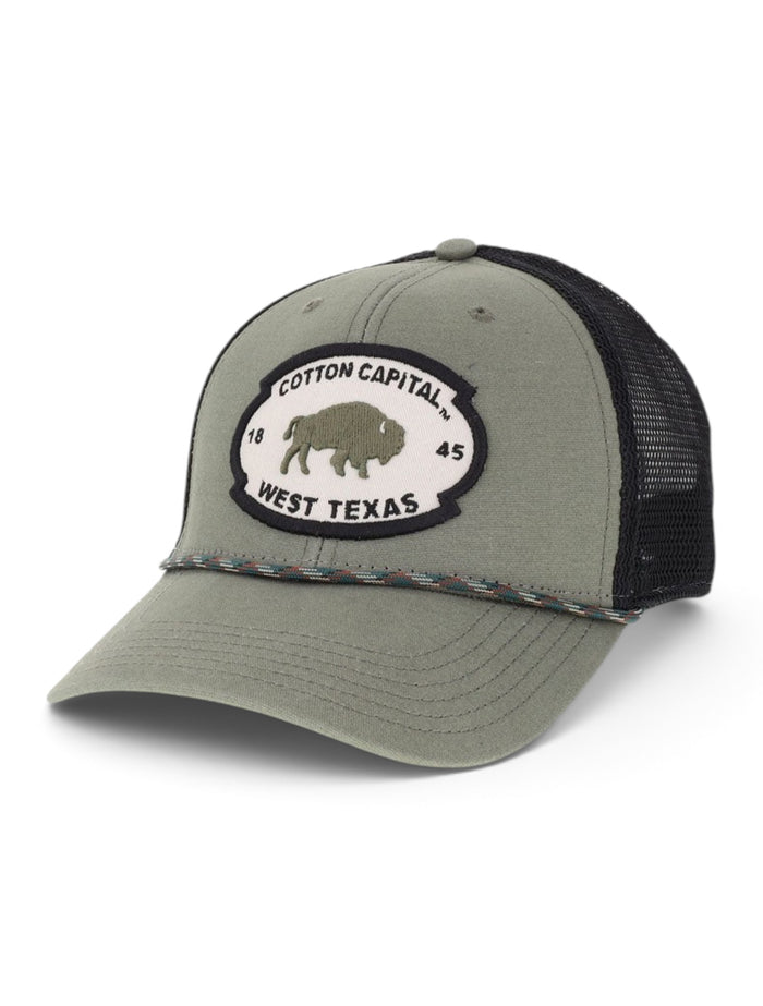 Legacy Texas Tech Red Raiders Cotton Capital Olive Structured Trucker Snapback Cap – Front view