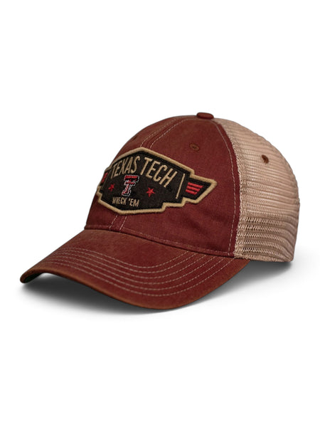 Legacy Texas Tech Red Raiders Double T " Stone Washed" Mesh Snapback Cap – Front view