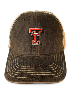 Legacy Texas Tech Red Raiders Double T  TODDLER Adjustable Trucker Snapback Cap – Black front view