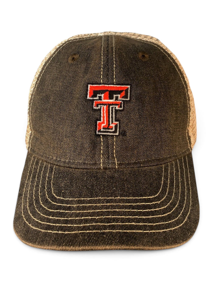Legacy Texas Tech Red Raiders Double T  TODDLER Adjustable Trucker Snapback Cap – Black front view
