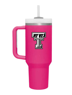 Texas Tech "Let's Go Party" 2.0 40 oz Pink Tumbler with Straw