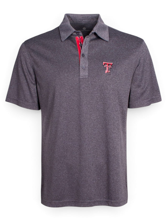 Levelwear Texas Tech "Affirmed" Grey Striped Polo – Front view