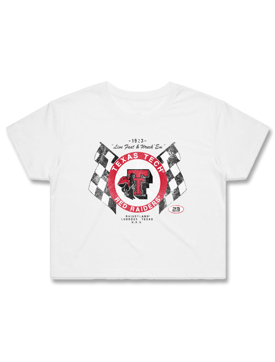 Texas Tech "Live Fast & Wreck' EM" Crop Top