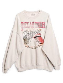 Livy Lu Texas Tech "Basketball Rolling Stones" Thrifted Sweatshirt – Front view