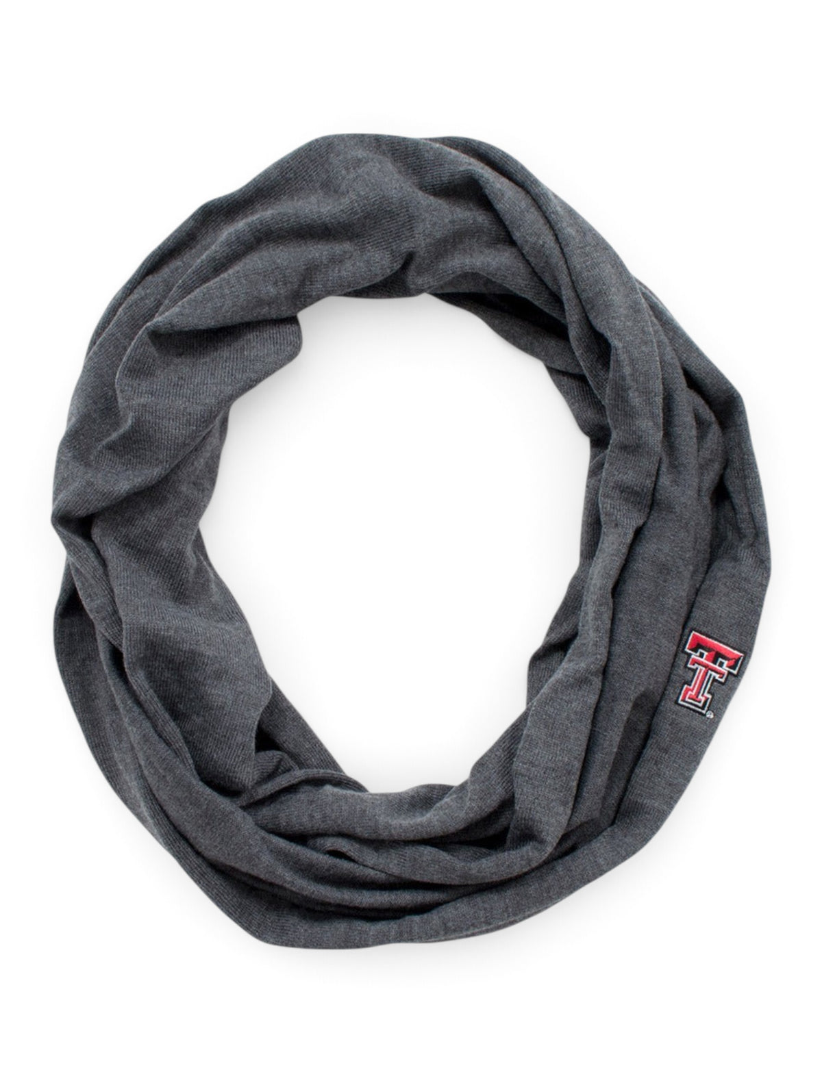 LogoFit Texas Tech Double T Charcoal Infinity Scarf – Front view