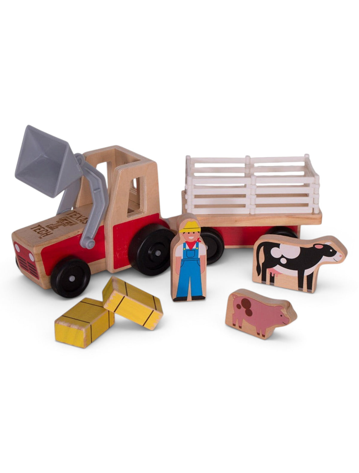 Melissa & Doug Texas Tech Farm Tractor Play Set – Front view