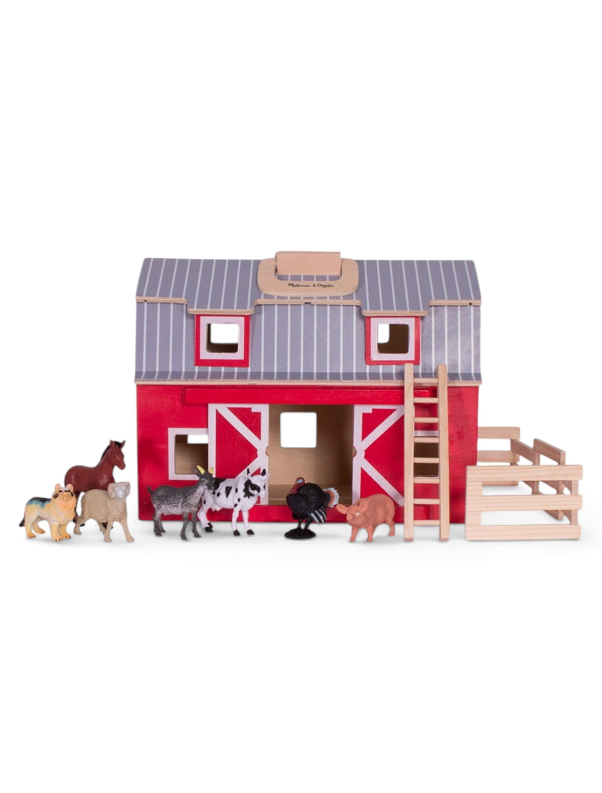 Melissa & Doug Texas Tech Fold-and-Go Barn Play Set – Back view